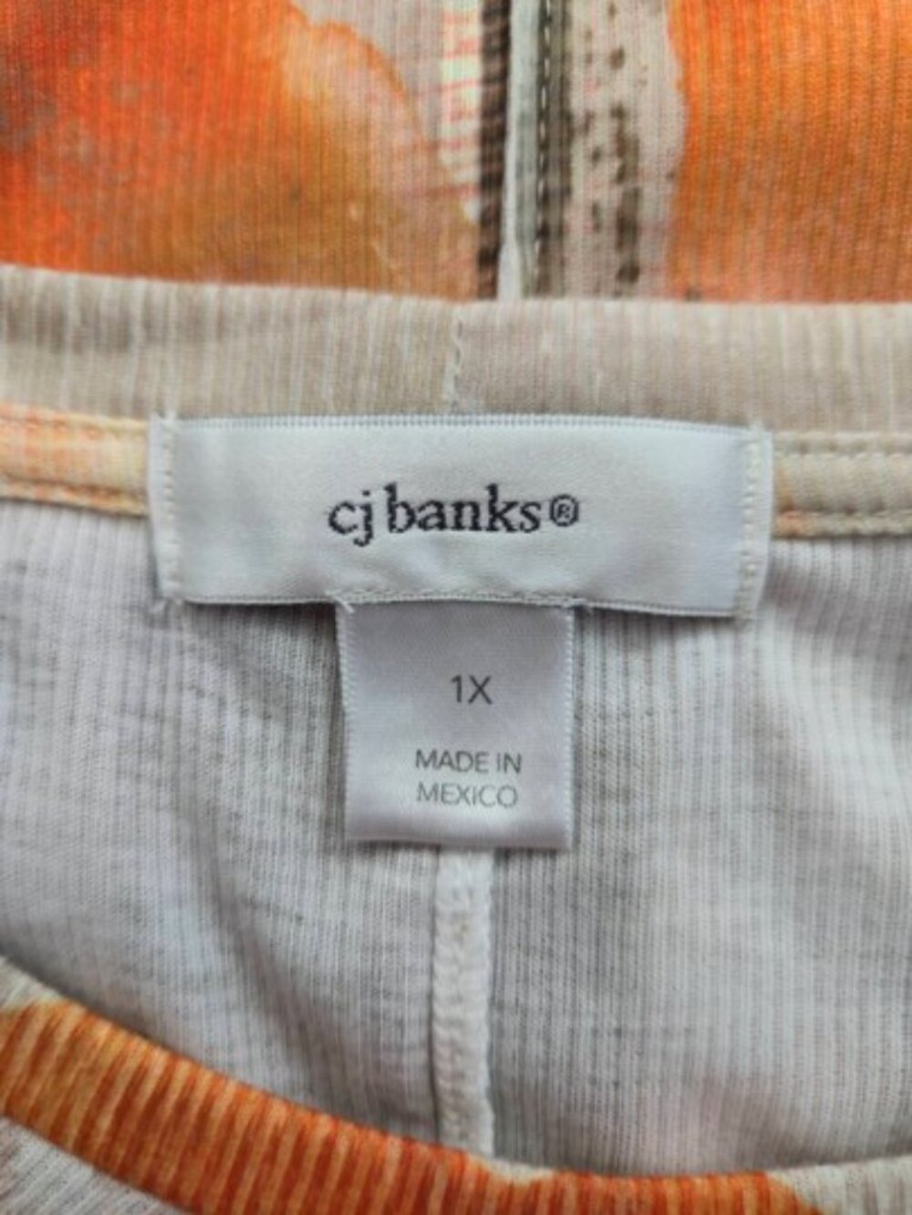 CJ Banks Abstract Rhinestone Top 1X - Picture 3 of 13
